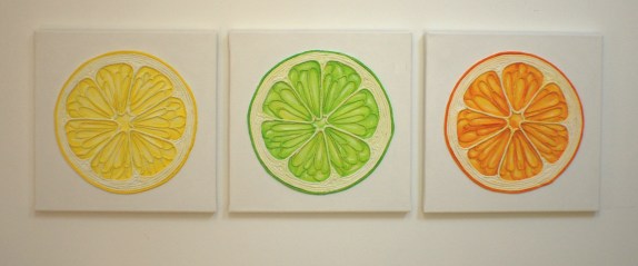 zesty triptych with wall